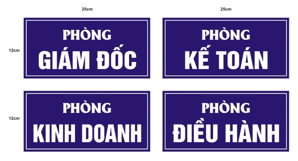 Kích thước biển phòng ban 12x25cm