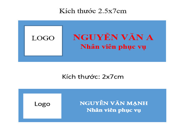 Mẫu thẻ nhân viên trên Excel cài áo