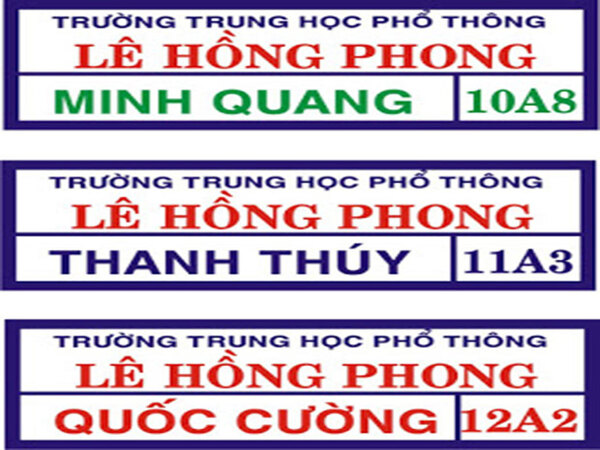 Bảng tên học sinh còn được xem là một phụ kiện thời trang