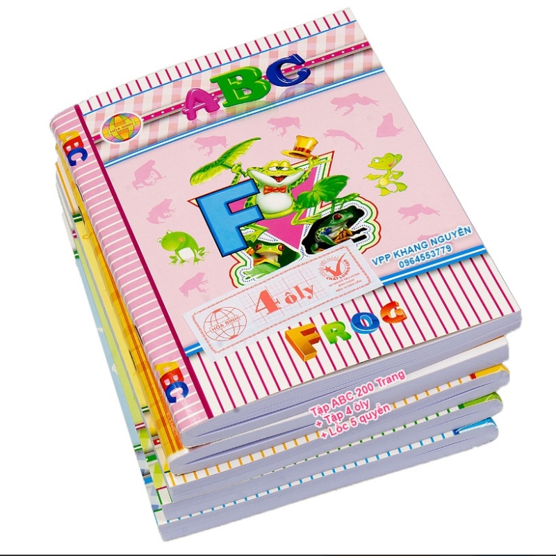 Vở học sinh dòng ABC 96 trang 4 ô ly, màu sắc nổi bật, thiết kế sinh động giúp khơi gợi hứng thú học tập cho học sinh tiểu học.