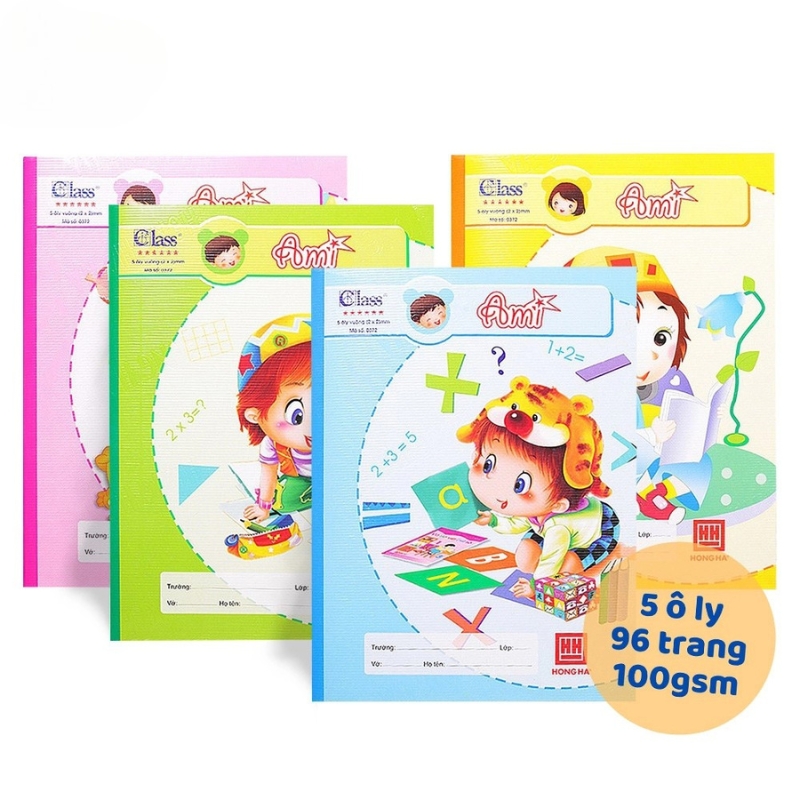 Vở học sinh Elene 96 trang, giấy dày 100gsm, dòng kẻ 5 ô ly chuẩn luyện chữ, bìa minh họa sinh động phù hợp cho học sinh tiểu học luyện viết đẹp - Vở Học Sinh Loại Nào Tốt