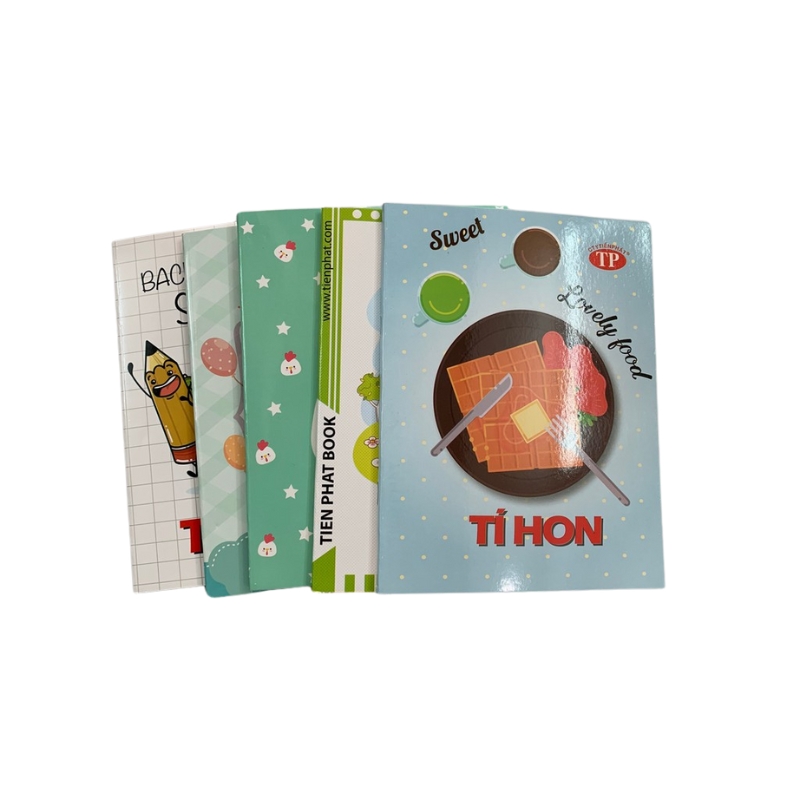 Tập vở học sinh Tí Hon 96 trang, thiết kế bìa phong cách sáng tạo, nhỏ gọn, phù hợp với học sinh từ lớp 1 đến lớp 5.