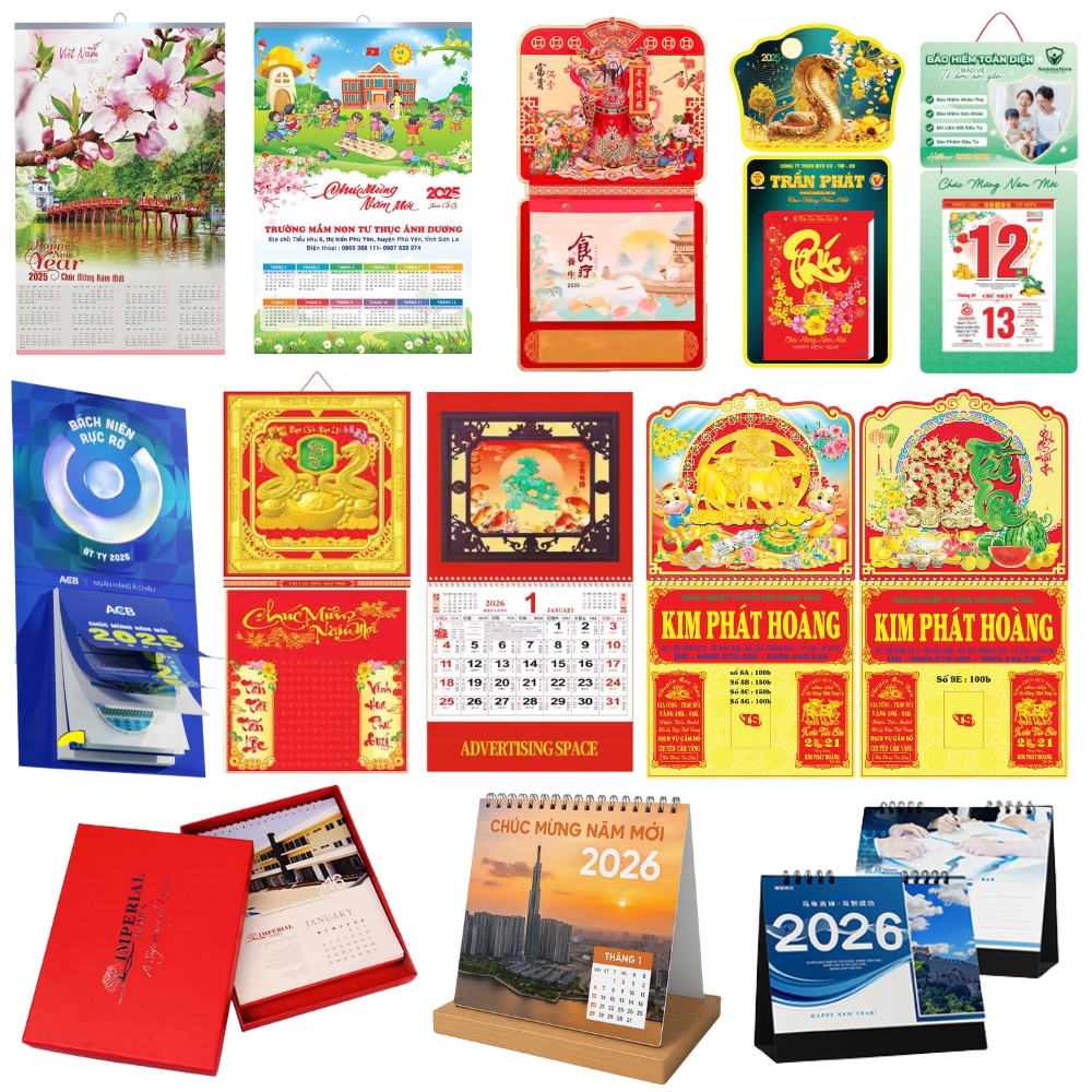 Xu hướng in lịch năm 2026 nổi bật, mẫu mã lịch Tết đẹp – độc – lạ, được doanh nghiệp ưa chuộng và đặt in sớm nhất hiện nay.