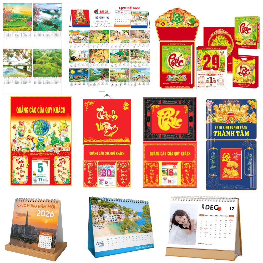 Công ty in lịch Tết giá rẻ, chất lượng cao, cam kết đúng tiến độ và thiết kế độc đáo. Đặt in lịch Tết tại TP.HCM, ưu đãi hấp dẫn!