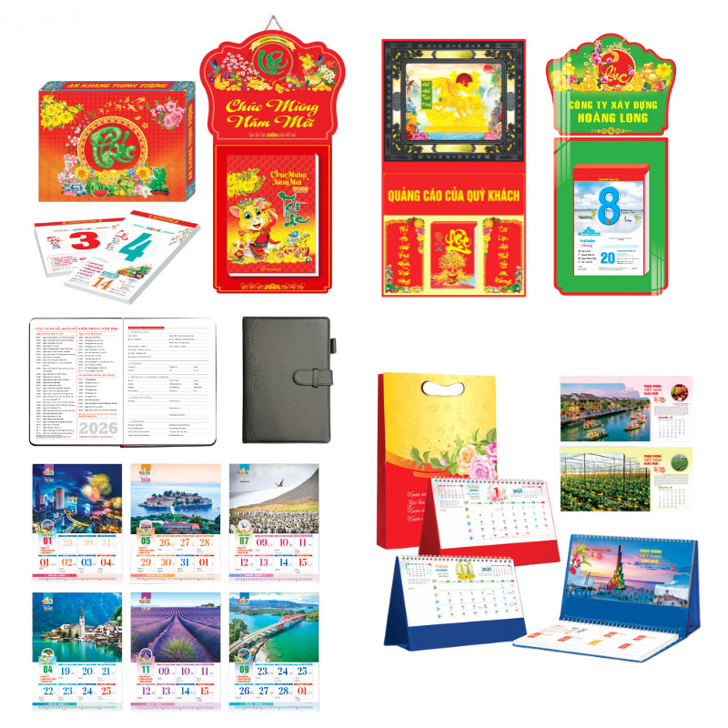 Tham khảo bảng giá in lịch công ty độc quyền 2026, thiết kế theo nhận diện thương hiệu, sang trọng – giải pháp quà tặng Tết khác biệt và ấn tượng.