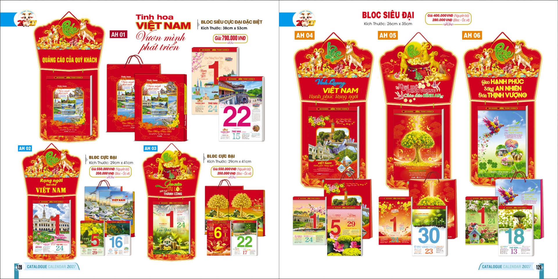 In lịch Tết toàn quốc giá sỉ – Đặt càng sớm, ưu đãi càng lớn 13 catalogue binh minh 2027 trang 128 trang 129 copy 1