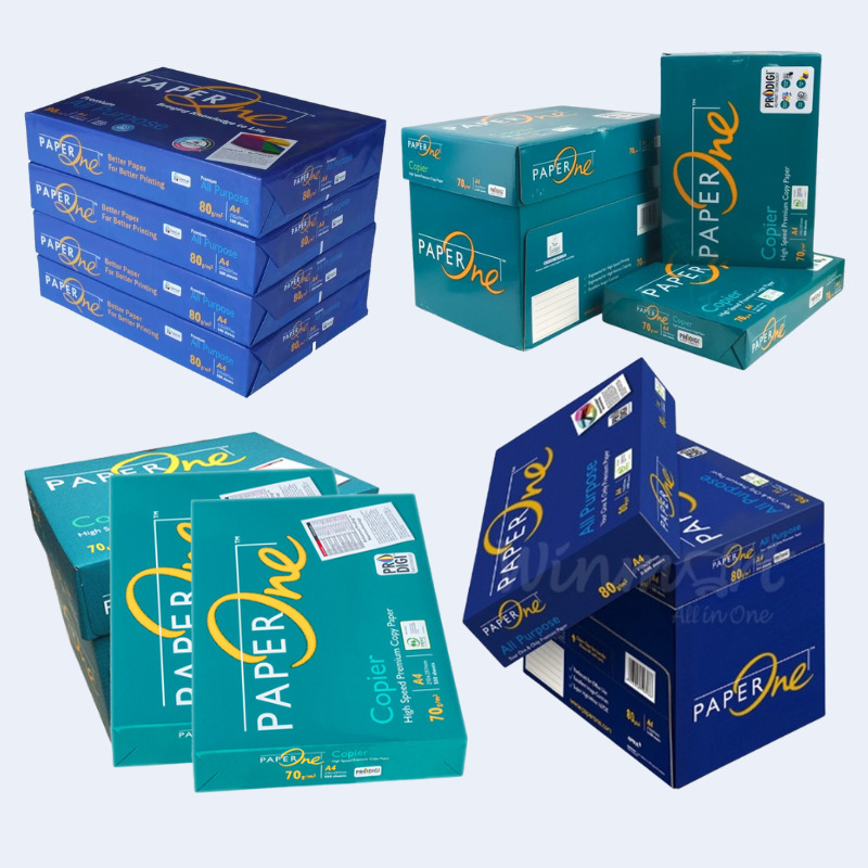 Giấy a4 paper one chính hãng, bề mặt láng mịn, in sắc nét, giá tốt cho văn phòng và cửa hàng. Mua nhanh với ưu đãi hấp dẫn và giao hàng tận nơi.
