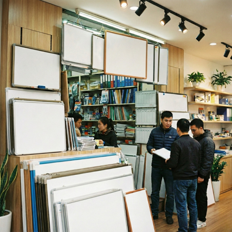 Bảng từ trắng chống lóa cao cấp, mặt bảng Hàn Quốc viết êm, dễ xóa. Đa dạng kích thước chuẩn cho văn phòng, lớp học. Bền đẹp, hít nam châm mạnh, giá tốt!