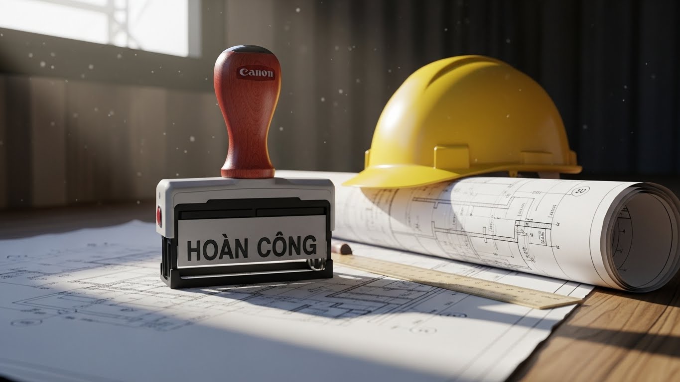 Dịch vụ khắc dấu lấy liền nhanh nhất 2026 11 Con dấu bản vẽ hoàn công khổ lớn trên giấy tờ xây dựng