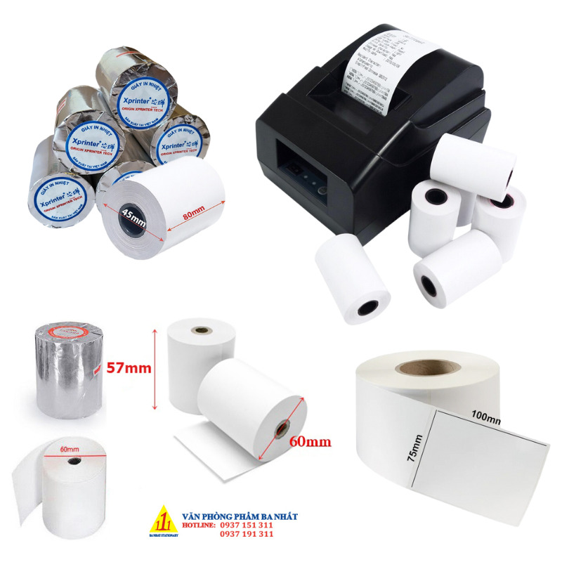 Chuyên cung cấp cuộn giấy in bill, giấy in nhiệt K80, K57 chất lượng, in nét, bọc bạc chống ẩm. Cam kết giấy in bill giá rẻ nhất thị trường, giao hàng ngay!