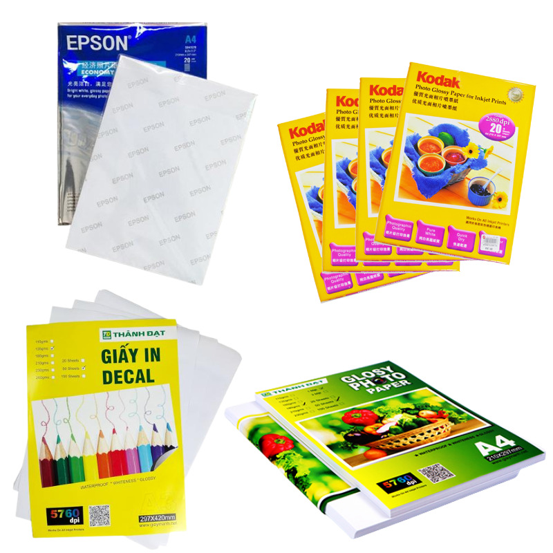 Tổng hợp các loại giấy in ảnh giá rẻ, chất lượng tốt nhất 2026. Đầy đủ khổ A4, A3, giấy bóng, RC chính hãng. Ảnh in sắc nét, bền màu, giá sỉ cực tốt. Xem ngay!
