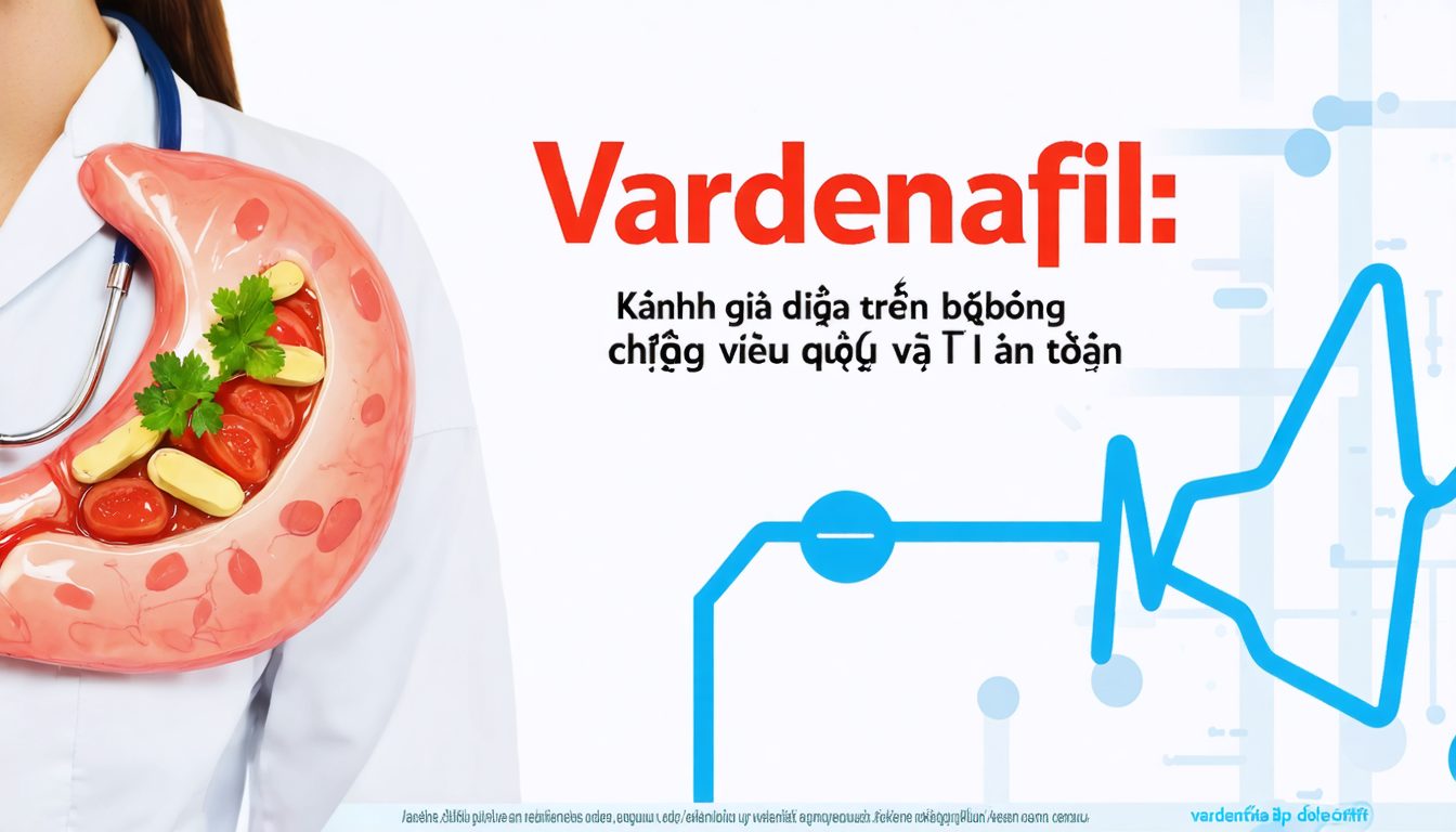 Hình minh họa viên thuốc Vardenafil và cơ chế tác dụng trên mạch máu trong điều trị rối loạn cương dương