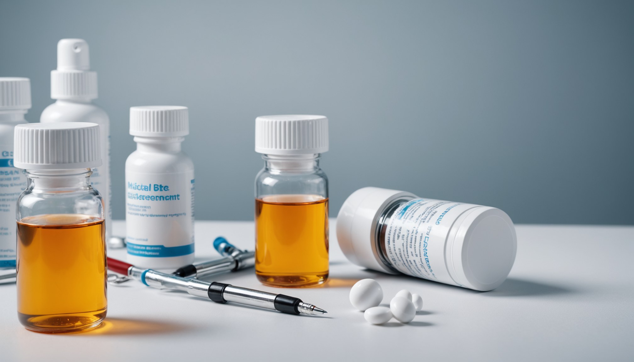 Educational illustration of male enhancement products including supplements, devices, and lifestyle approaches presented in a clinical context