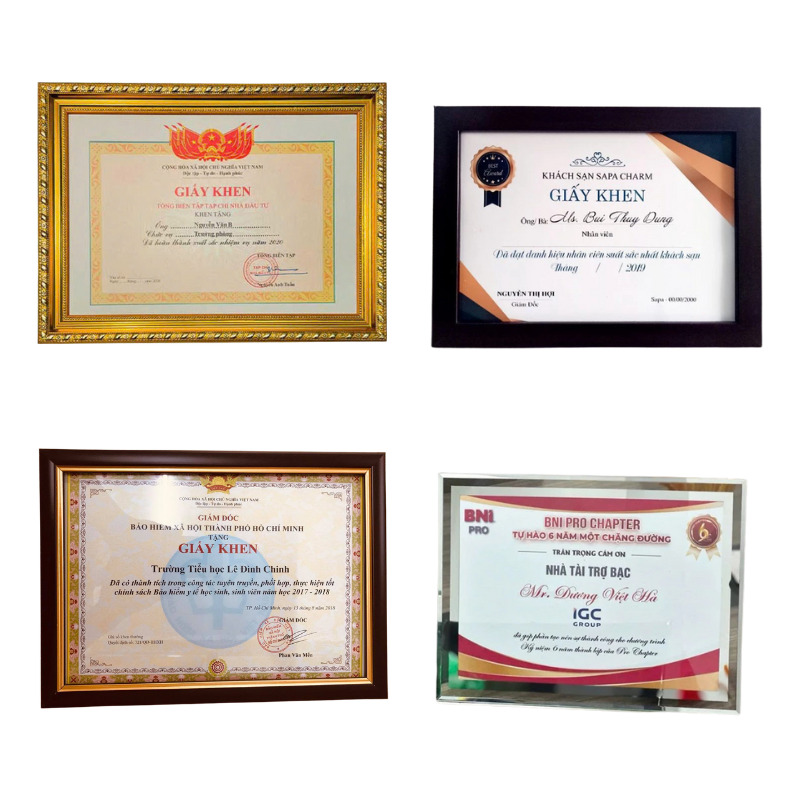 khung bang khen go cao cap chiet khau tot