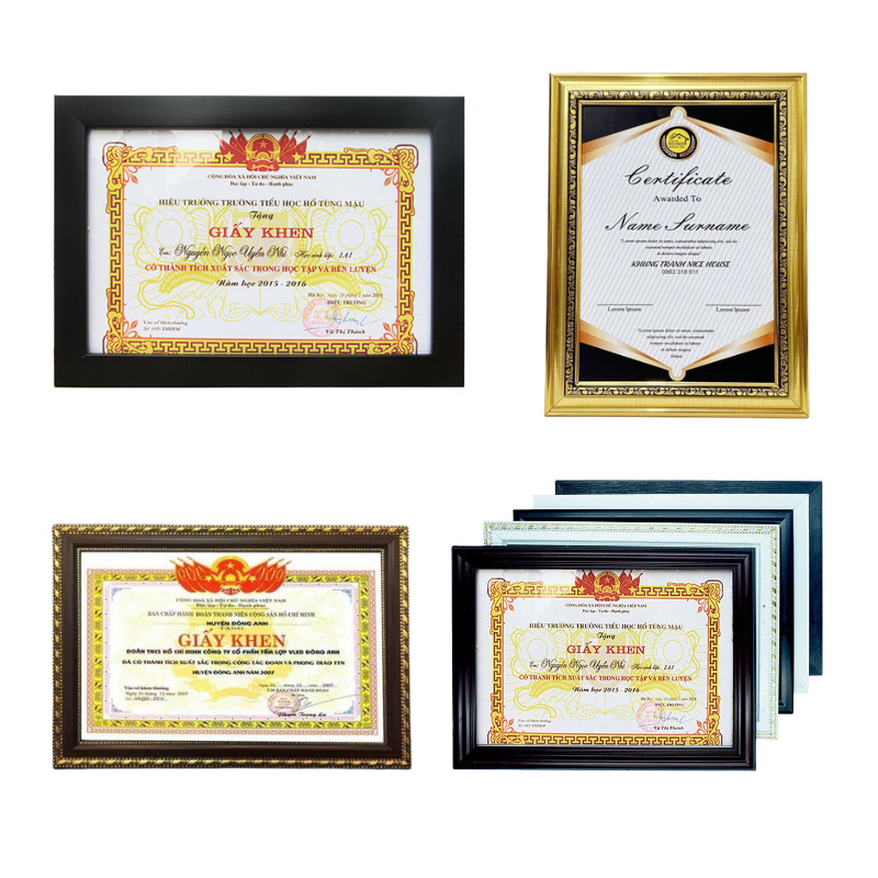 Chuyên cung cấp khung giấy khen giá rẻ TPHCM với mẫu mã đẹp, sang trọng. Đa dạng kích thước A4, A3, chất liệu bền bỉ. Giá sỉ tại xưởng, giao hàng nhanh chóng. Xem ngay!