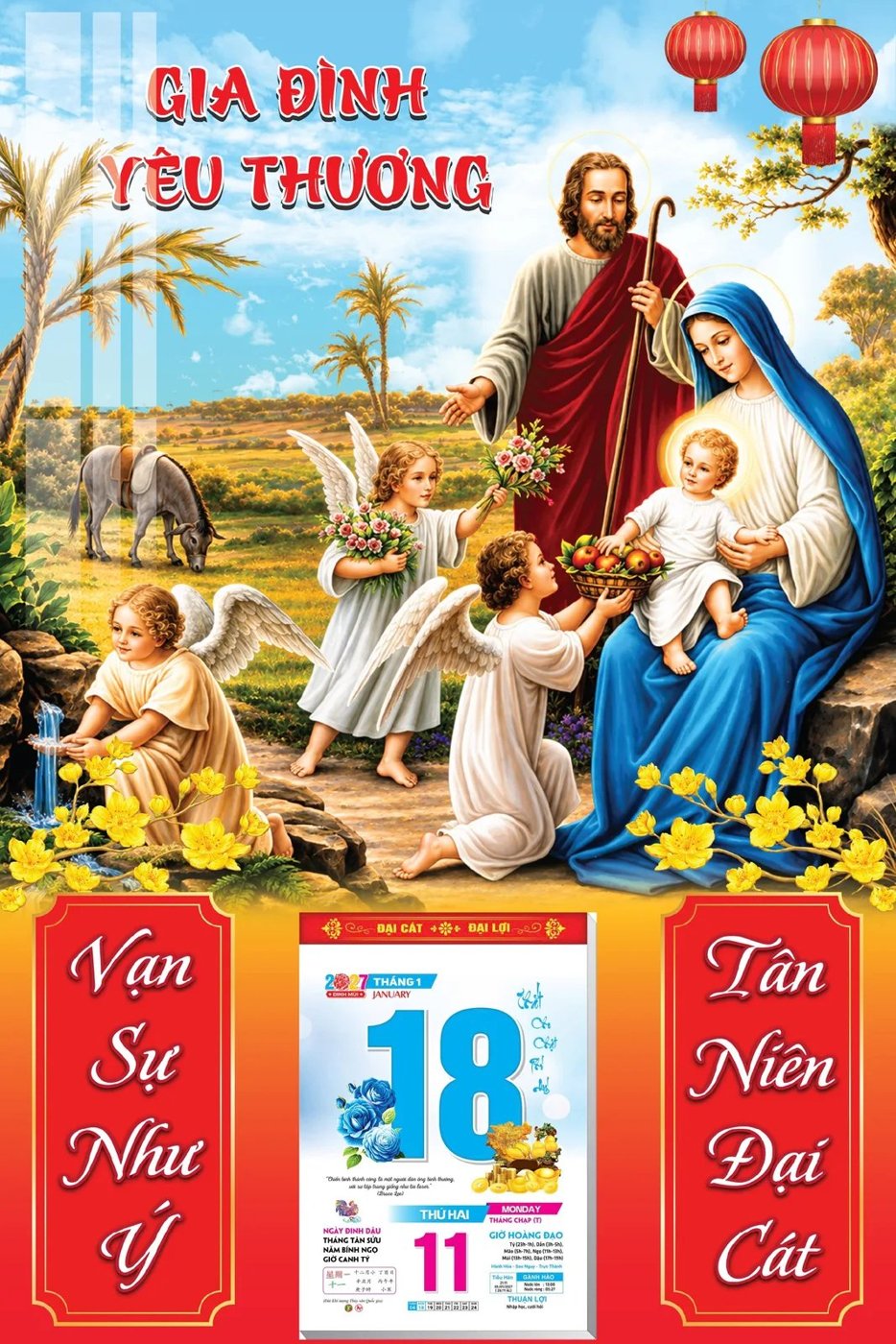 Lịch Công Giáo 2027 In Theo Yêu Cầu – Nhiều Mẫu Mã Cho Giáo Xứ, Gia Đình Và Doanh Nghiệp 12 Lịch Công giáo 2027 hình Thánh Gia Gia Đình Yêu Thương